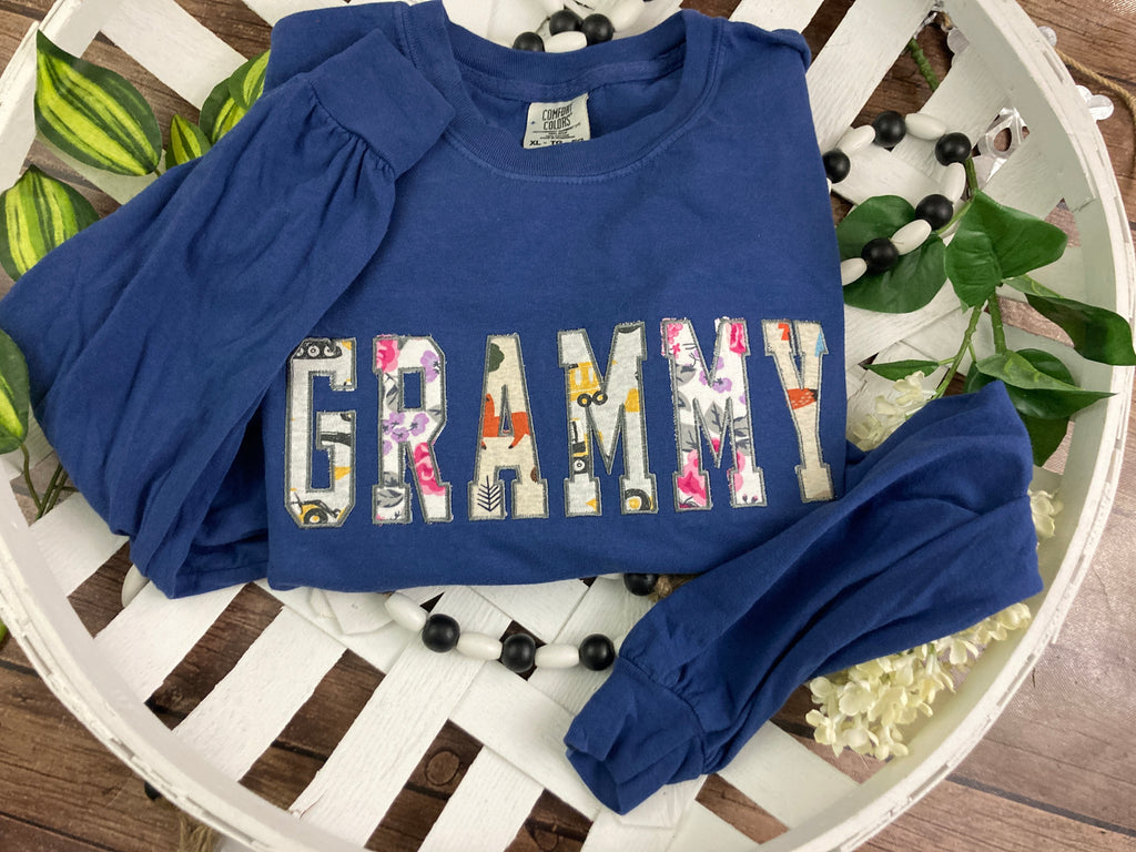Applique keepsake sweatshirt made from baby onesies for grandma - extra view
