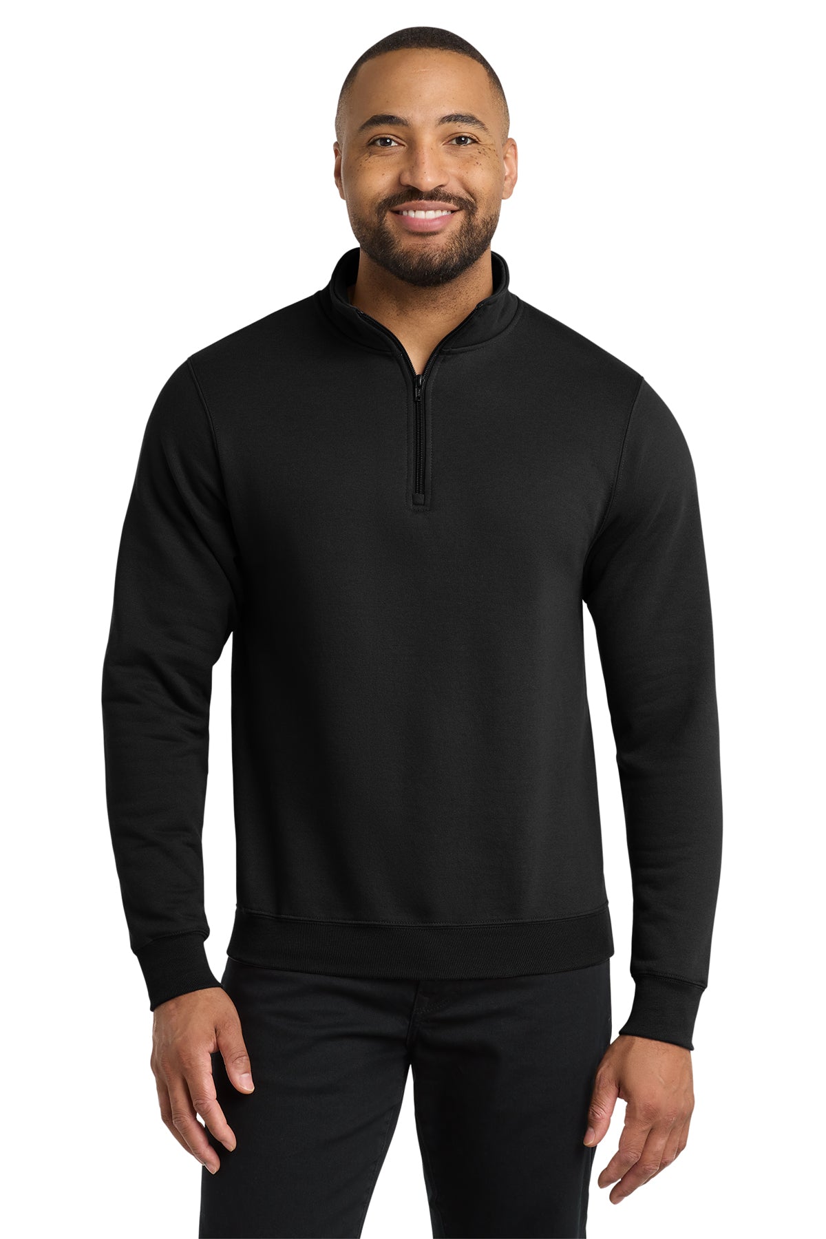 Eastek embroidered quarter zip fleece pullover sweatshirt