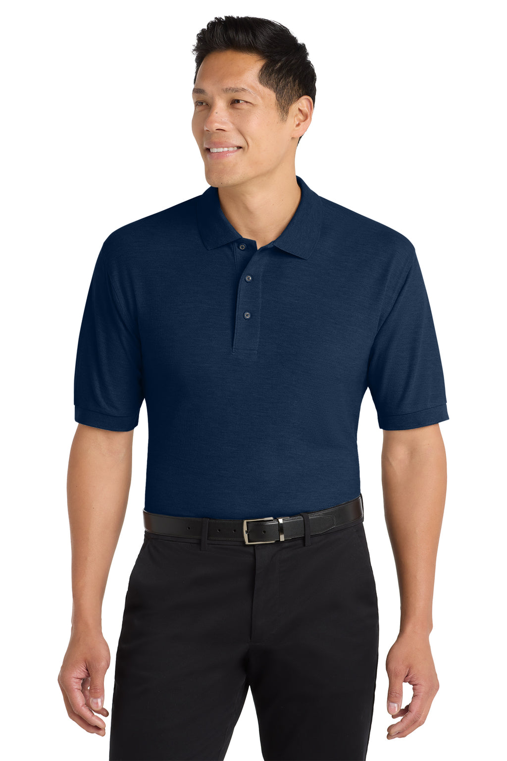 Custom embroidered corporate polo shirt with company logo - detail view 3