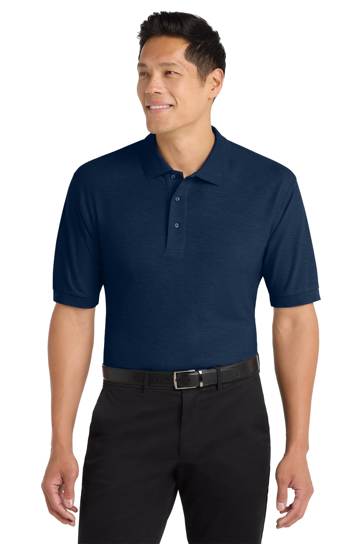 Custom embroidered corporate polo shirt with company logo - detail view 3