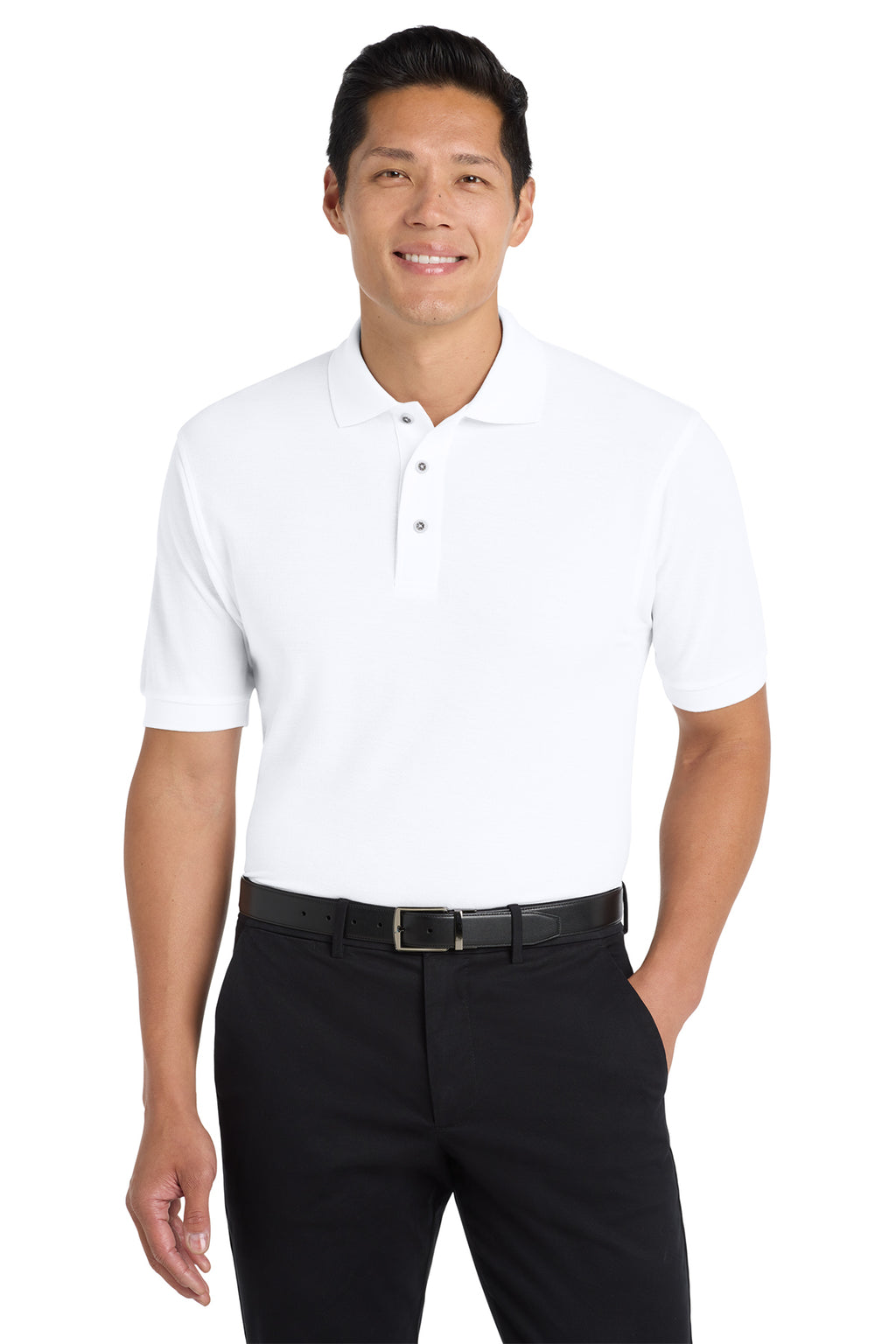 Custom embroidered corporate polo shirt with company logo - detail view 4