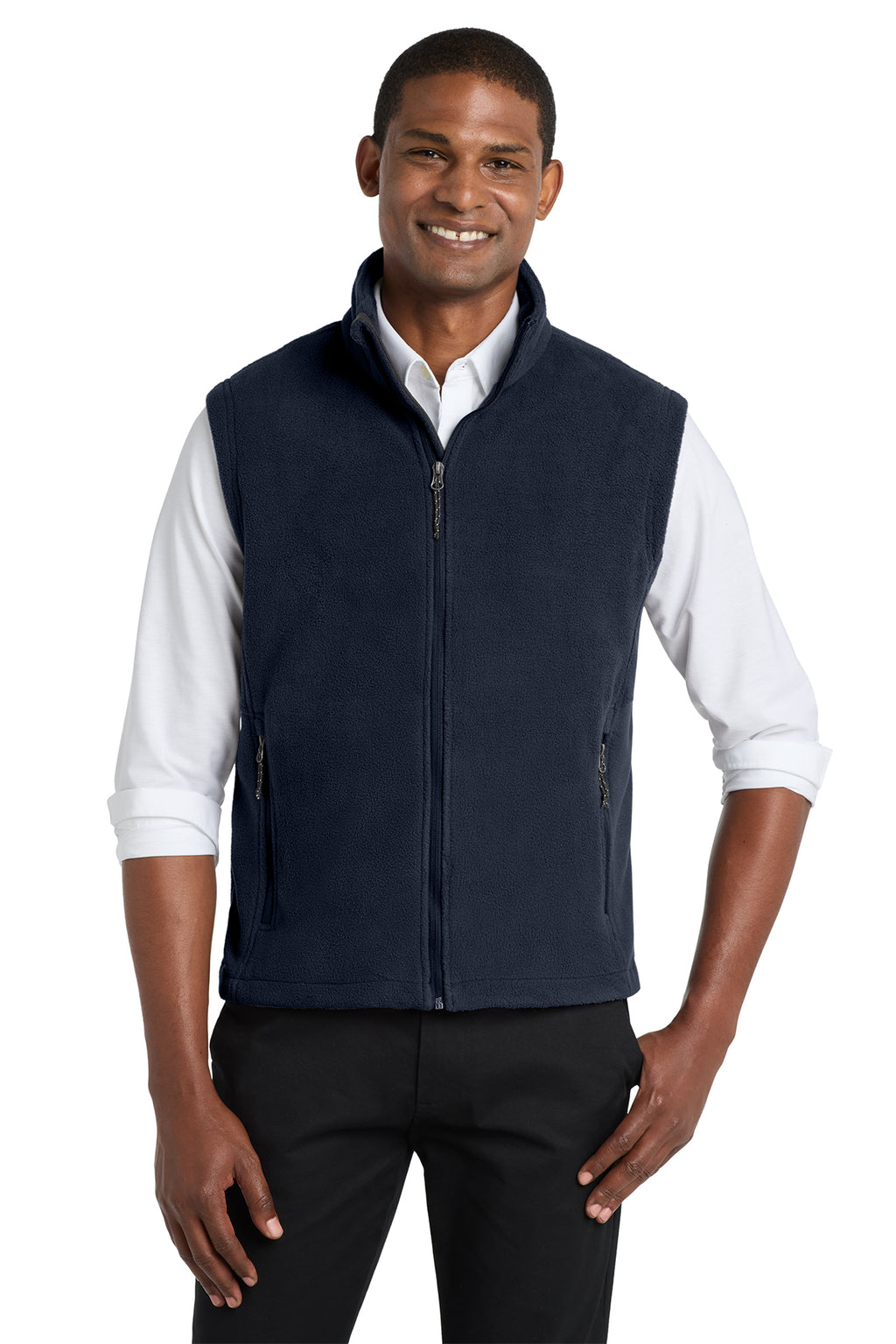 Eastek embroidered fleece vest - detail view