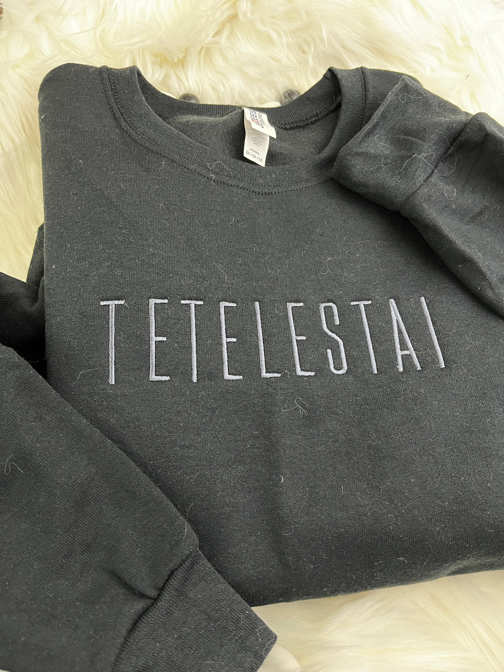 Tetelestai embroidered John 19 scripture shirt - detail view