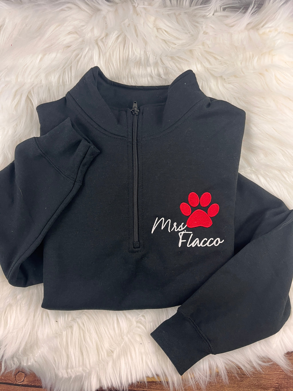 Haddonfield Bulldogs Staff Embroidered Quarter-Zip | Paw Print or Applique H | Optional Teacher Name
