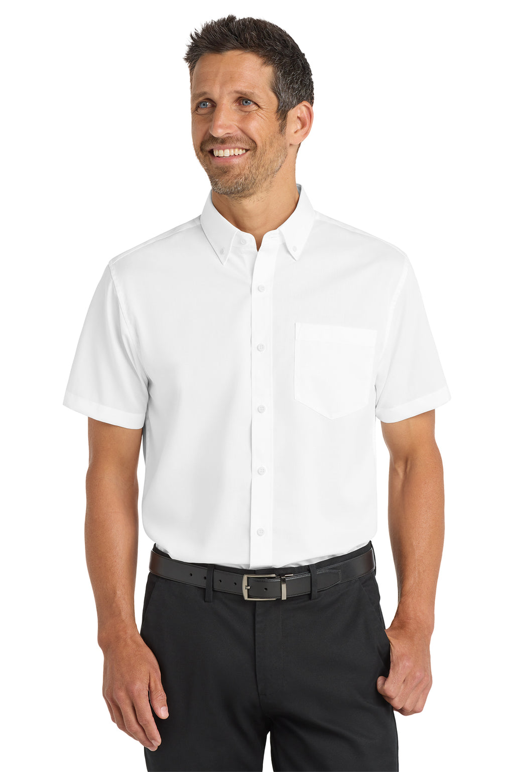 Embroidered short sleeve twill work shirt - detail view 4