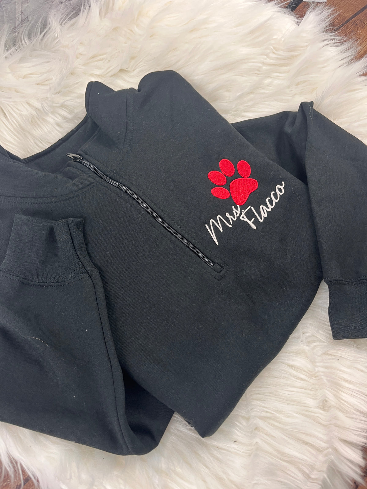 Haddonfield Bulldogs Staff Embroidered Quarter-Zip | Paw Print or Applique H | Optional Teacher Name