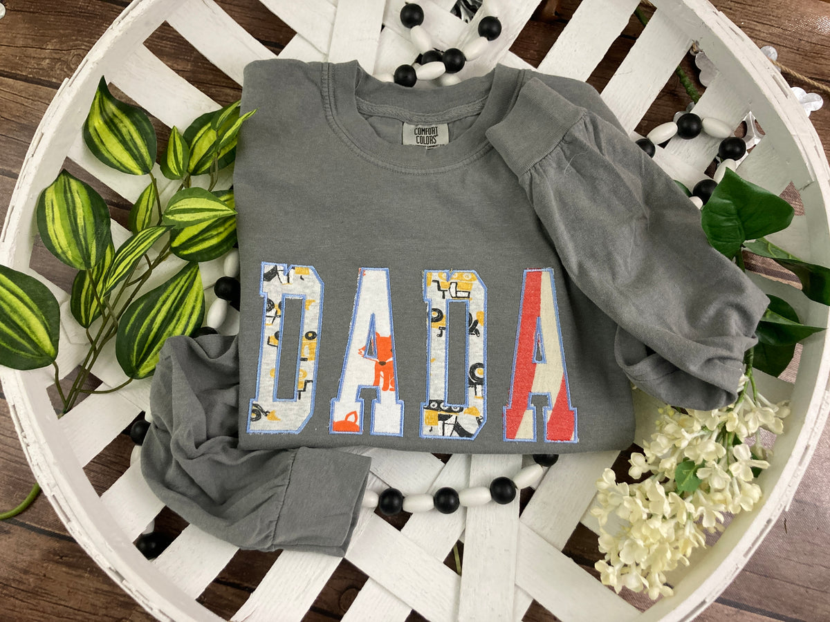 Applique keepsake sweatshirt made from baby onesies for grandma - side view