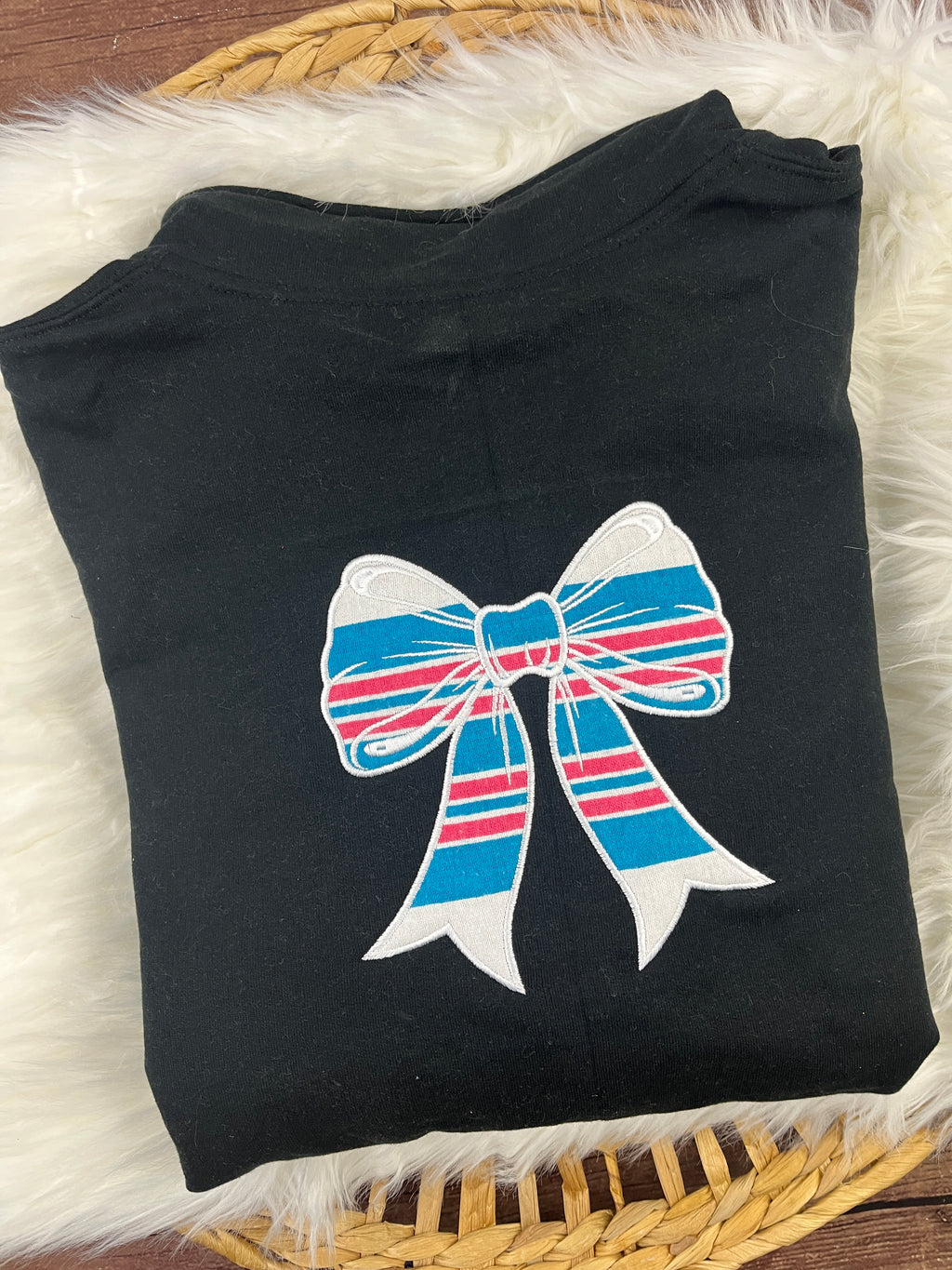 Nurse quarter zip sweatshirt with bow detail from a swaddle blanket - detail view 4