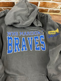Custom marching band sweatshirt with glitter applique embroidered design