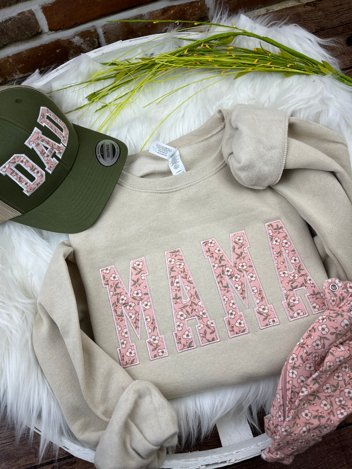 Applique keepsake sweatshirt made from baby onesies for grandma - second view