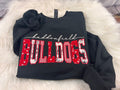 Haddonfield Bulldogs Mixed Fabric Applique Crewneck | Floral & Gingham | Embroidered Spirit Wear Fundraiser