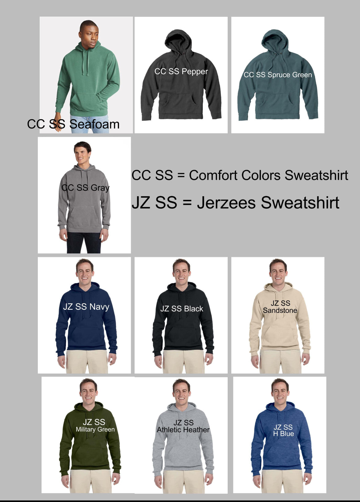 Hoodie upgrade add-on option for a crew neck sweatshirt order