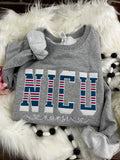 NICU nurse keepsake sweatshirt appliqued from a baby hospital blanket