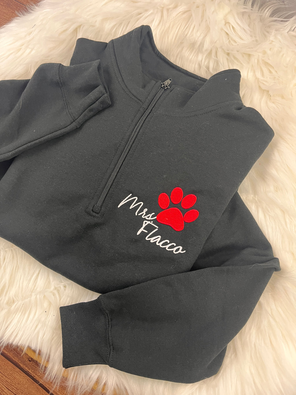Haddonfield Bulldogs Staff Embroidered Quarter-Zip | Paw Print or Applique H | Optional Teacher Name