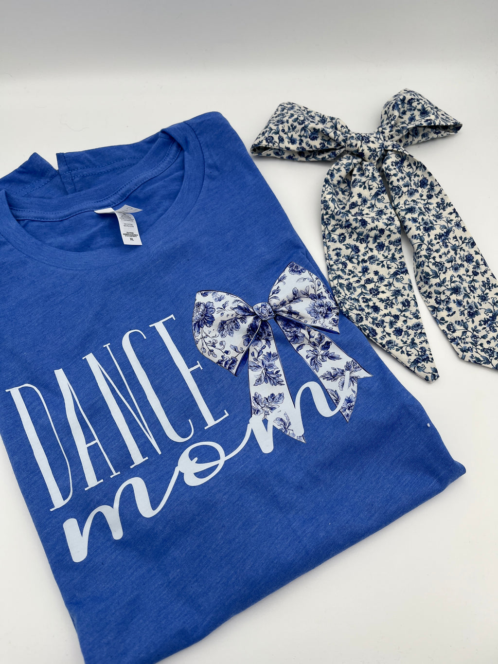 Dance mom shirt with toile bow design