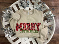 Embroidered Merry Christmas buffalo plaid snowflake applique shirt