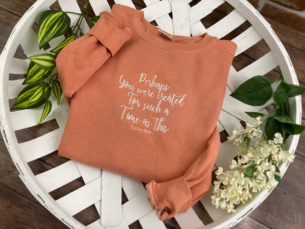 Embroidered Esther 4 14 scripture shirt for such a time as this - alternate view
