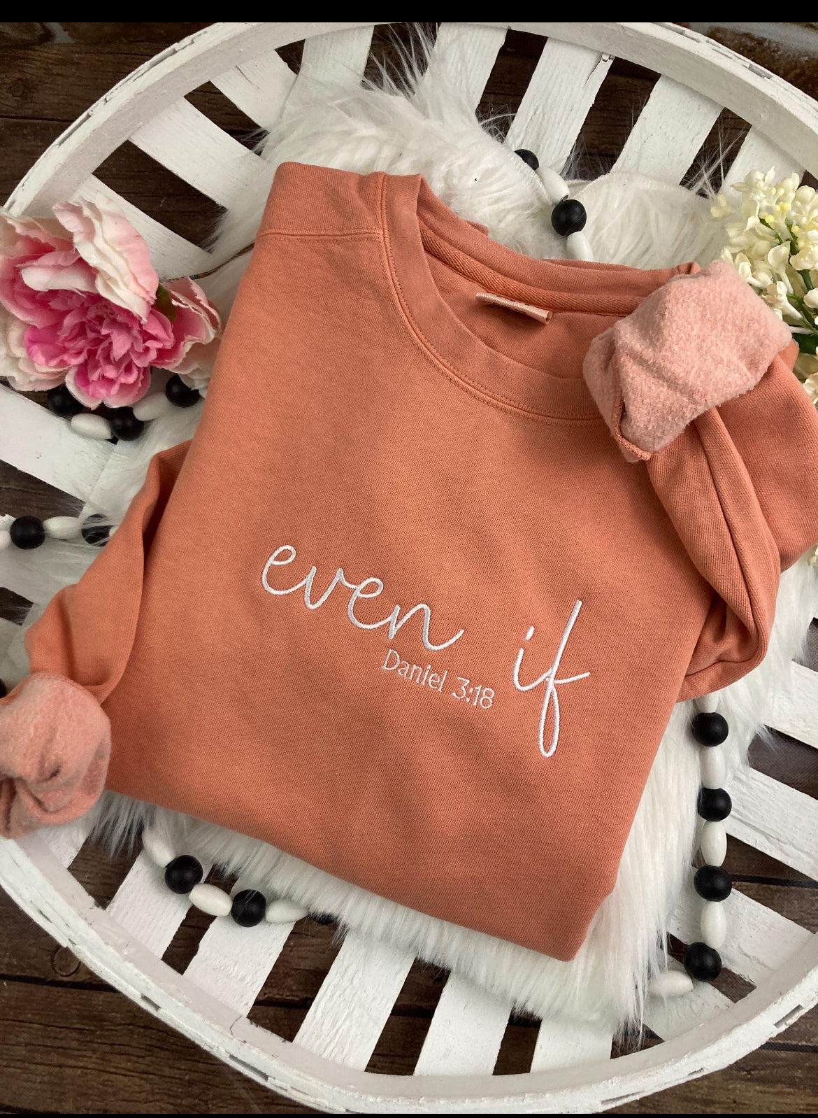 Even if Daniel 3 18 embroidered Bible verse shirt - detail view