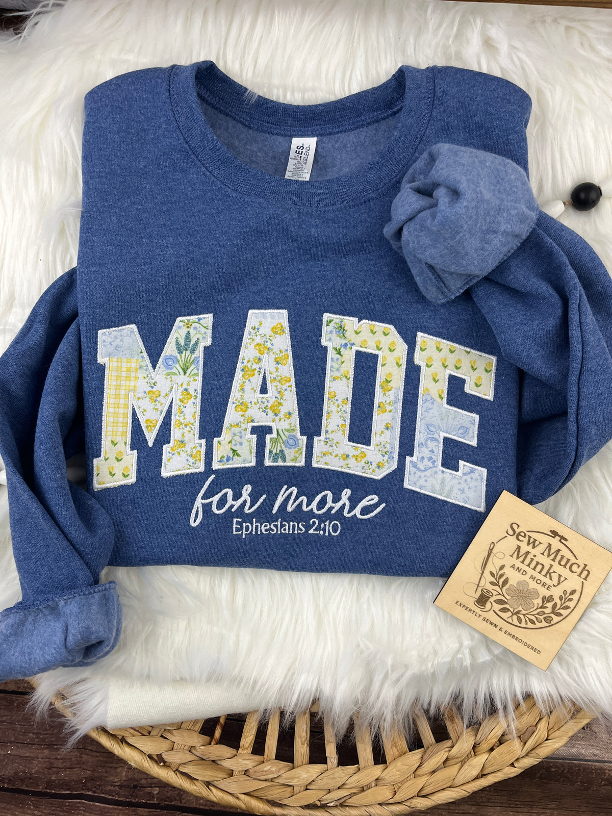 Made for More sweatshirt with floral applique lettering - detail view 4