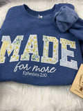 Made for More sweatshirt with floral applique lettering