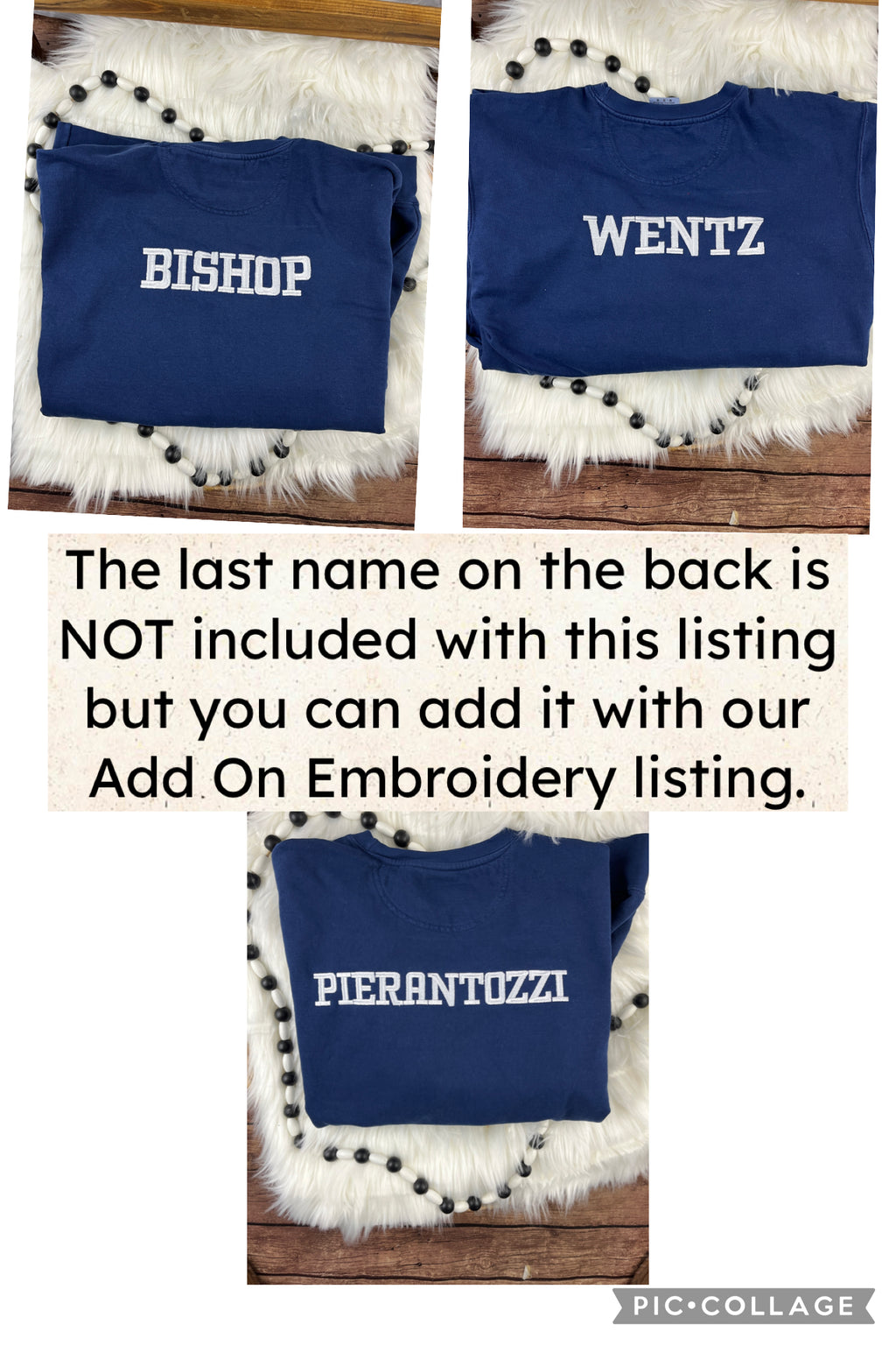 Basketball mom sweatshirt with navy sequin school lettering - detail view 6