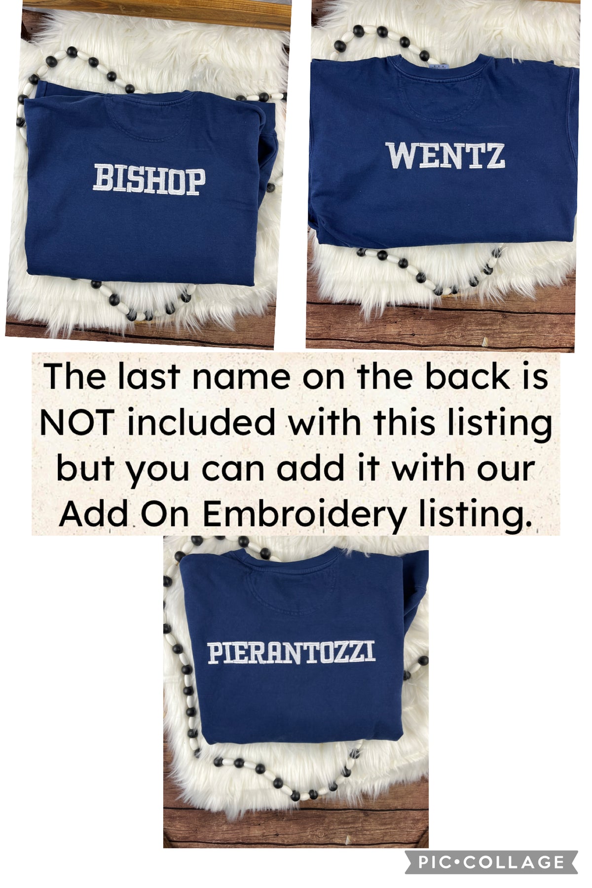 Basketball mom sweatshirt with navy sequin school lettering - detail view 6