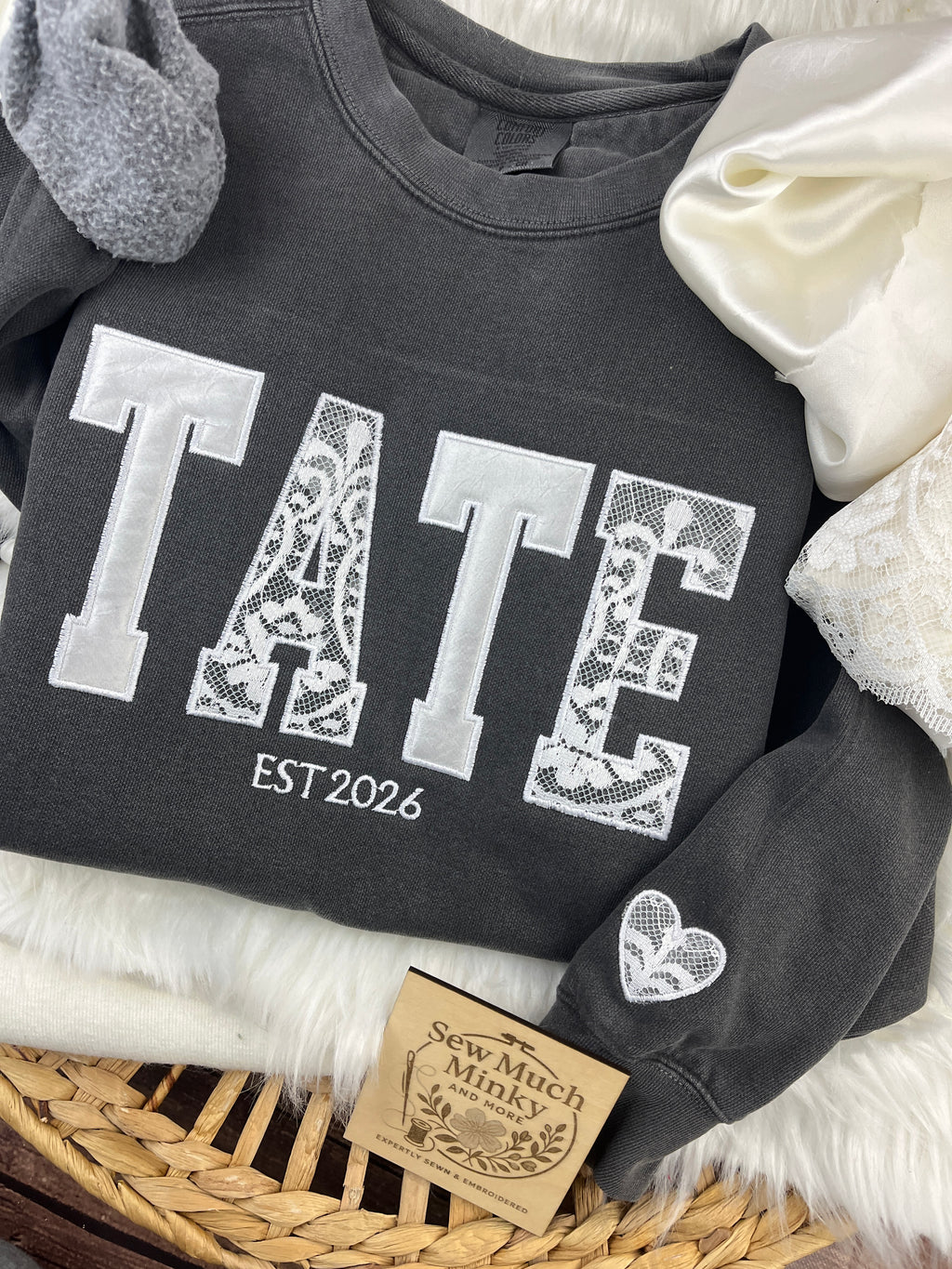 Custom bride memory keepsake shirt with wedding dress applique - additional view