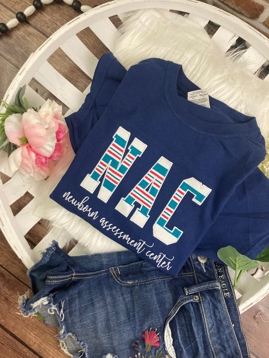 Bulk NAC nurse keepsake sweatshirts appliqued from hospital baby blankets