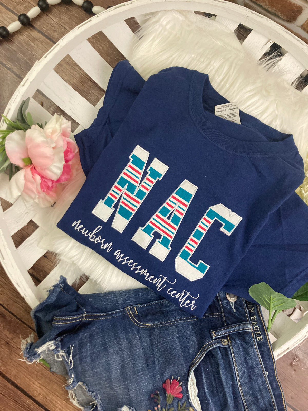 Bulk NAC nurse keepsake sweatshirts appliqued from hospital baby blankets