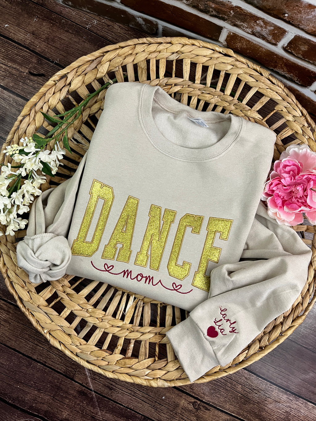 Dance Mom custom glitter embroidered sports sweatshirt