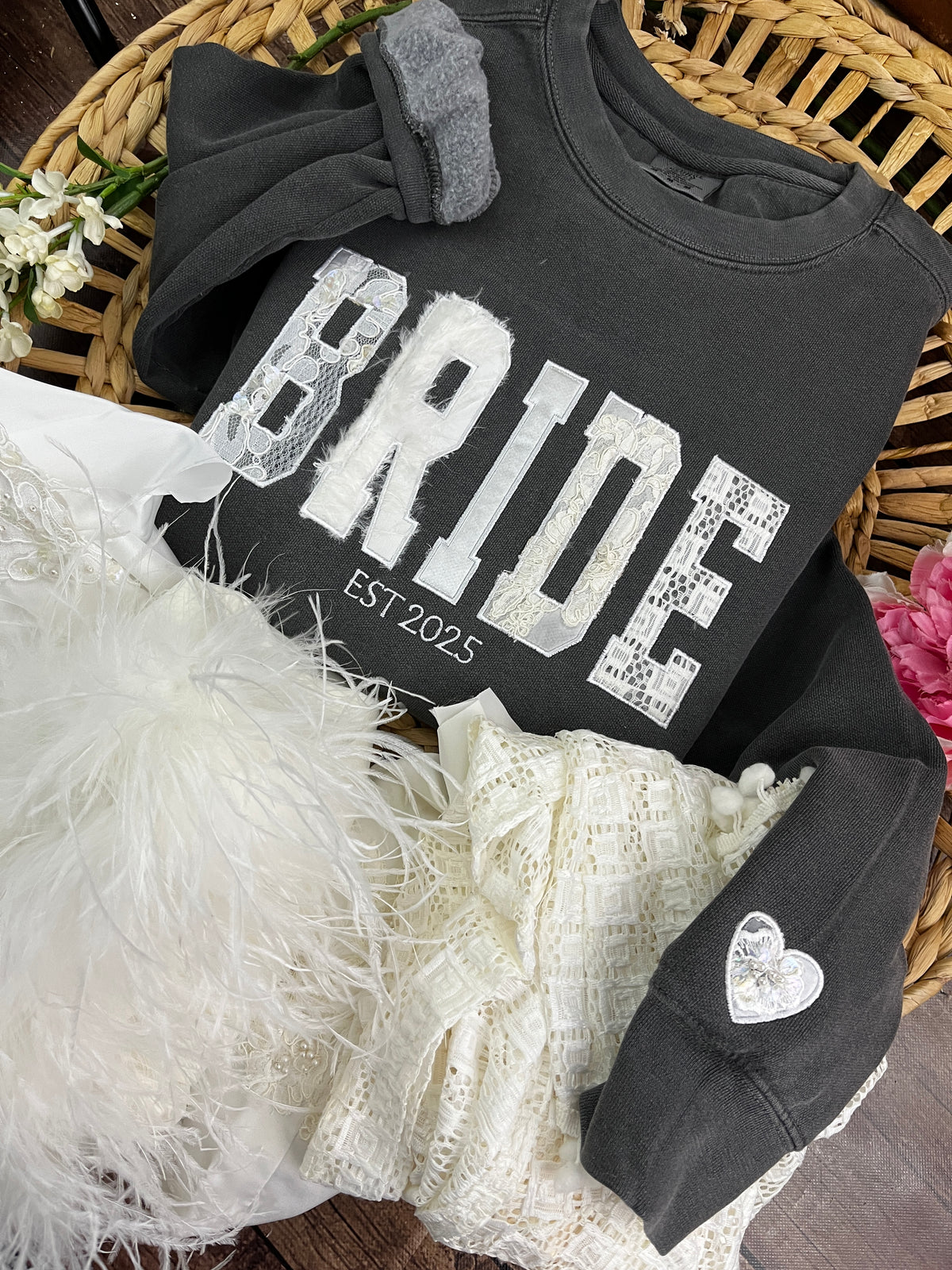 Custom bride memory keepsake shirt with wedding dress applique - alternate view
