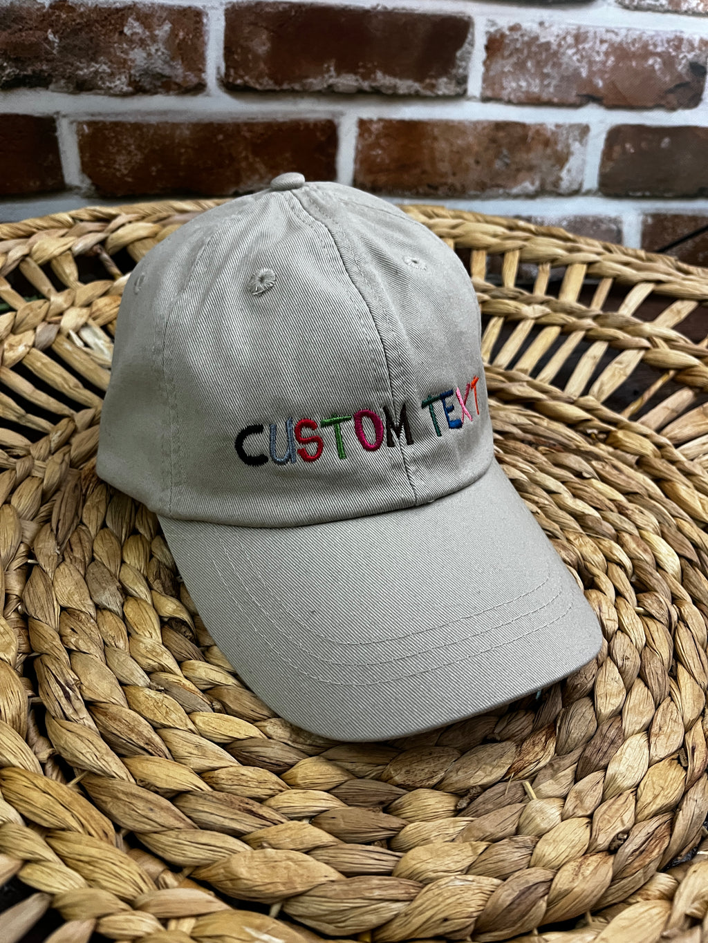 Custom text personalised embroidered adjustable trucker cap - alternate view