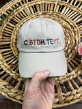 Custom text personalised embroidered adjustable trucker cap