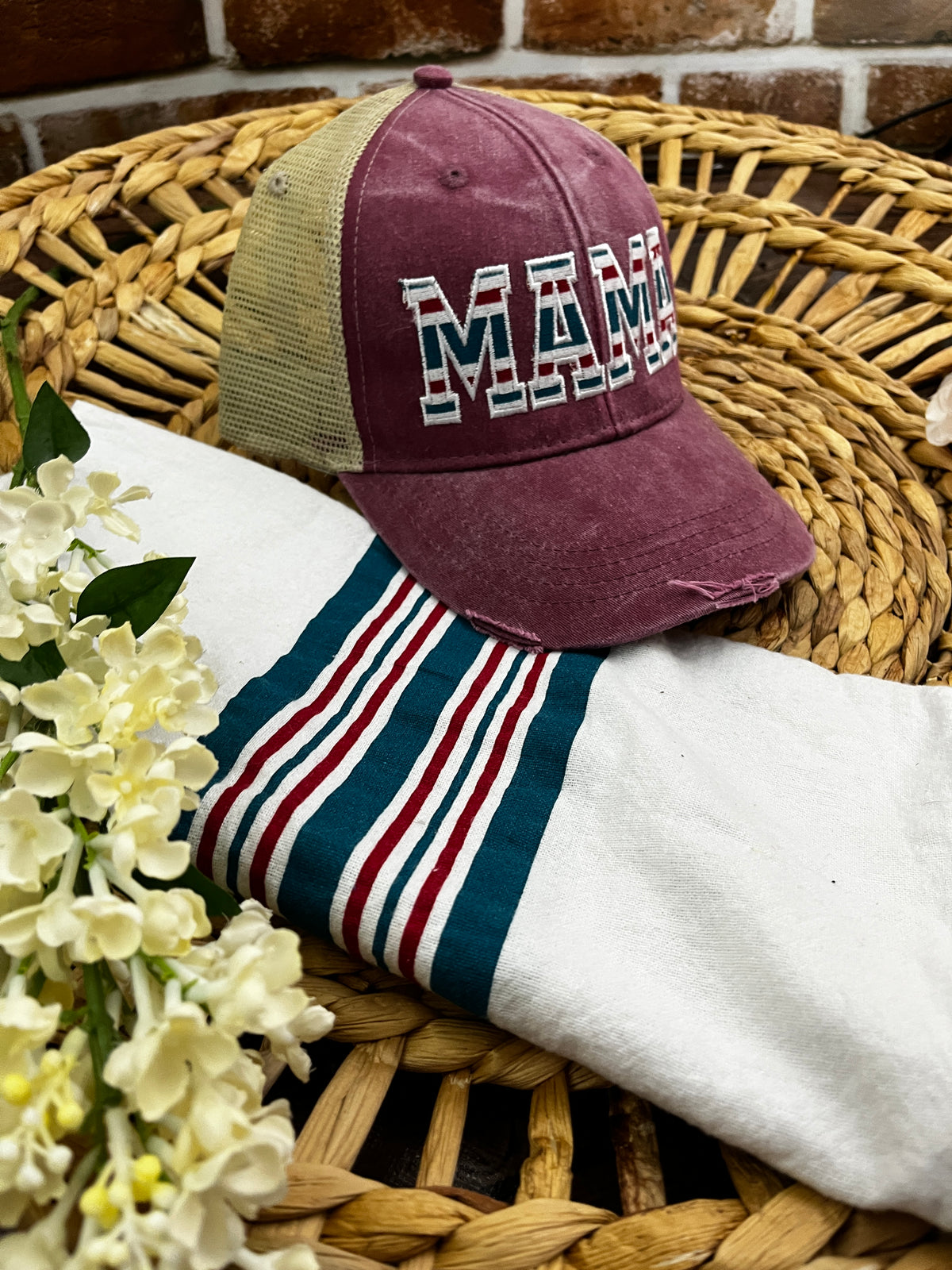 MAMA Dad Mom Pop personalised embroidered adjustable cap - alternate view