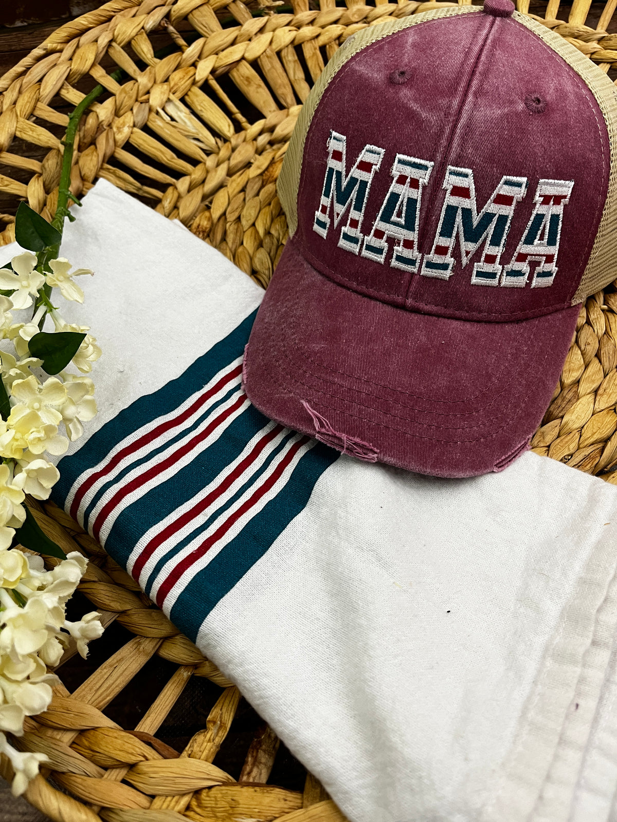 MAMA Dad Mom Pop personalised embroidered adjustable cap