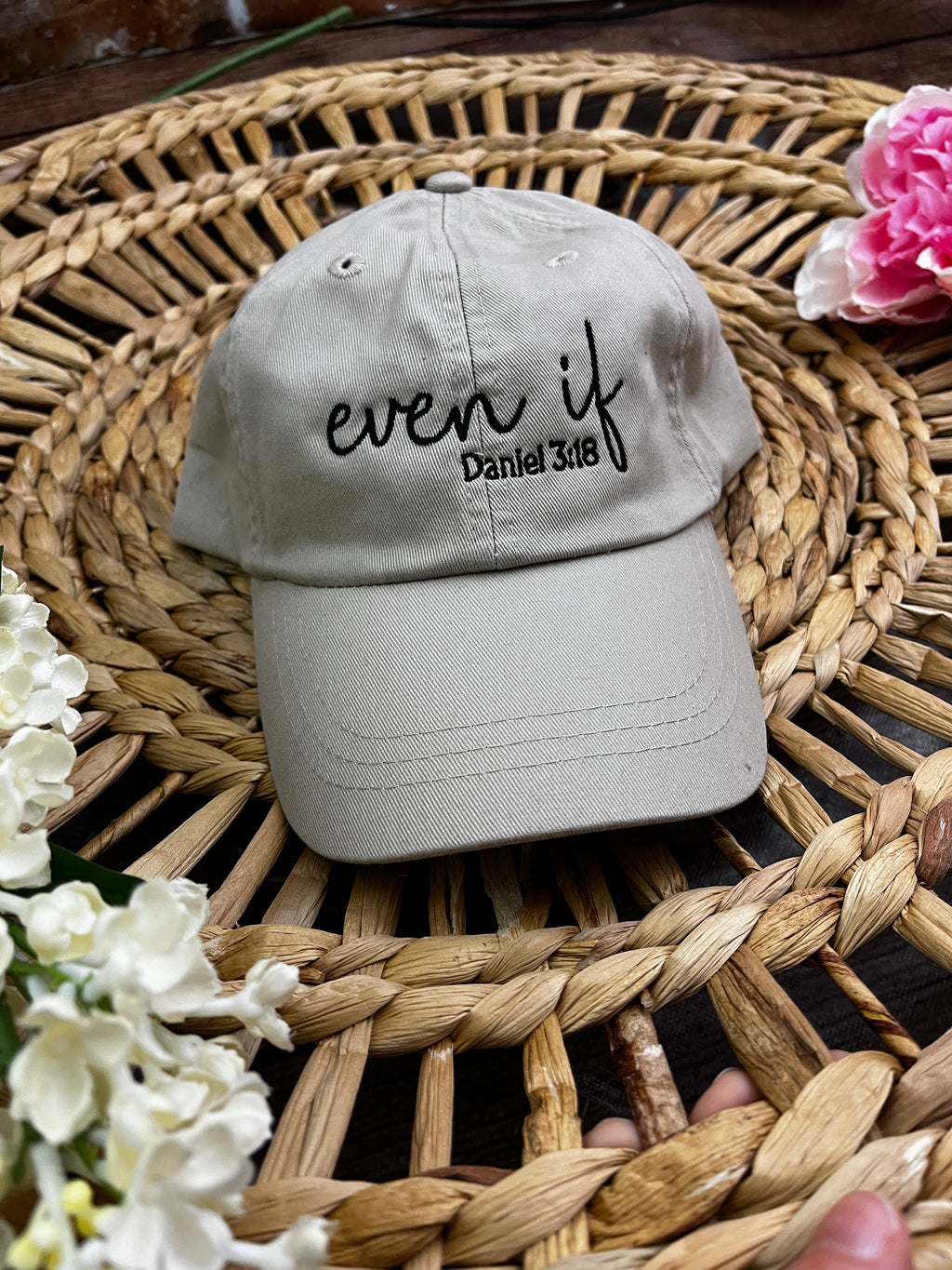 Even If Daniel 3 18 embroidered Christian adjustable cap - second detail view