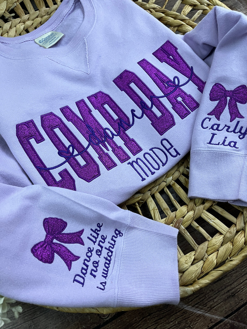 Comp Day Dance Mode glitter embroidered dance team sweatshirt - additional view
