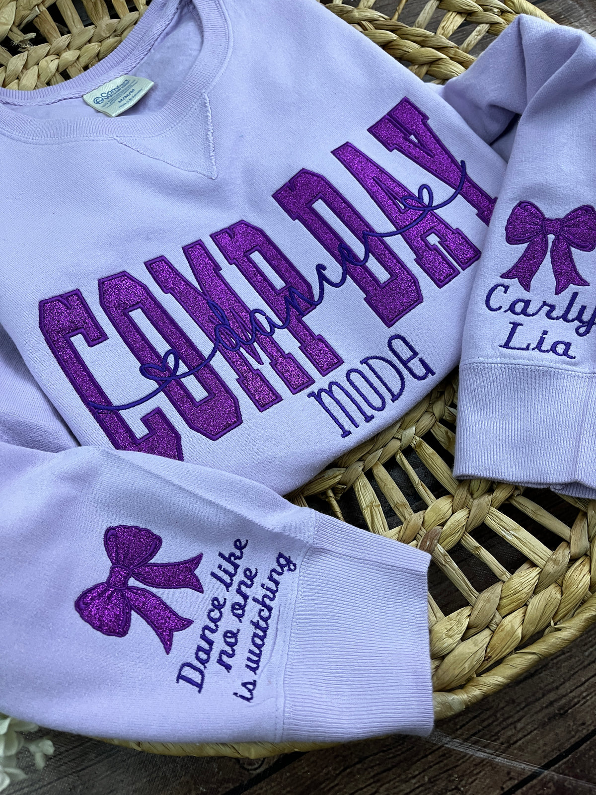 Comp Day Dance Mode glitter embroidered dance team sweatshirt - additional view