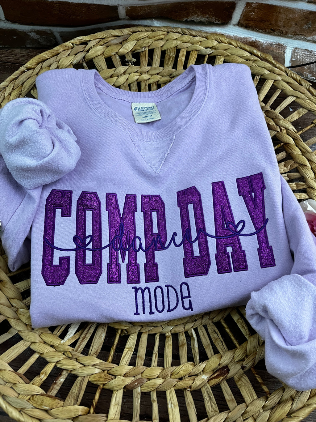 Comp Day Dance Mode glitter embroidered dance team sweatshirt - alternate view