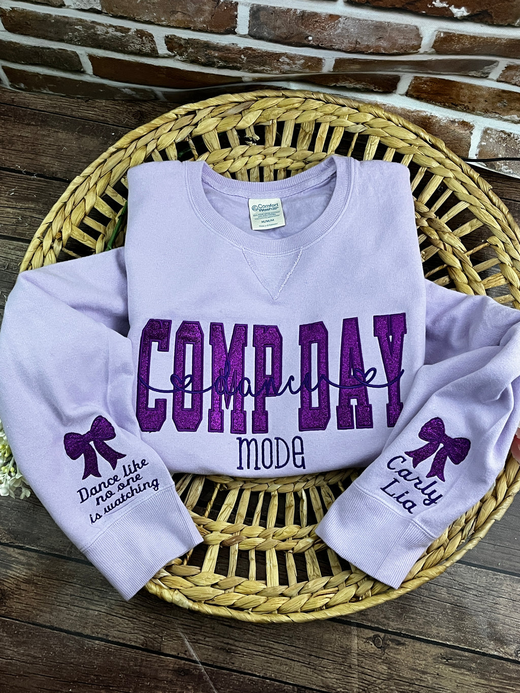 Comp Day Dance Mode glitter embroidered dance team sweatshirt