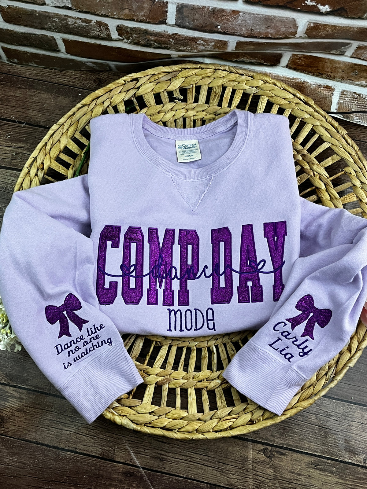 Comp Day Dance Mode glitter embroidered dance team sweatshirt