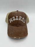 Custom backward flipped text embroidered adjustable cap