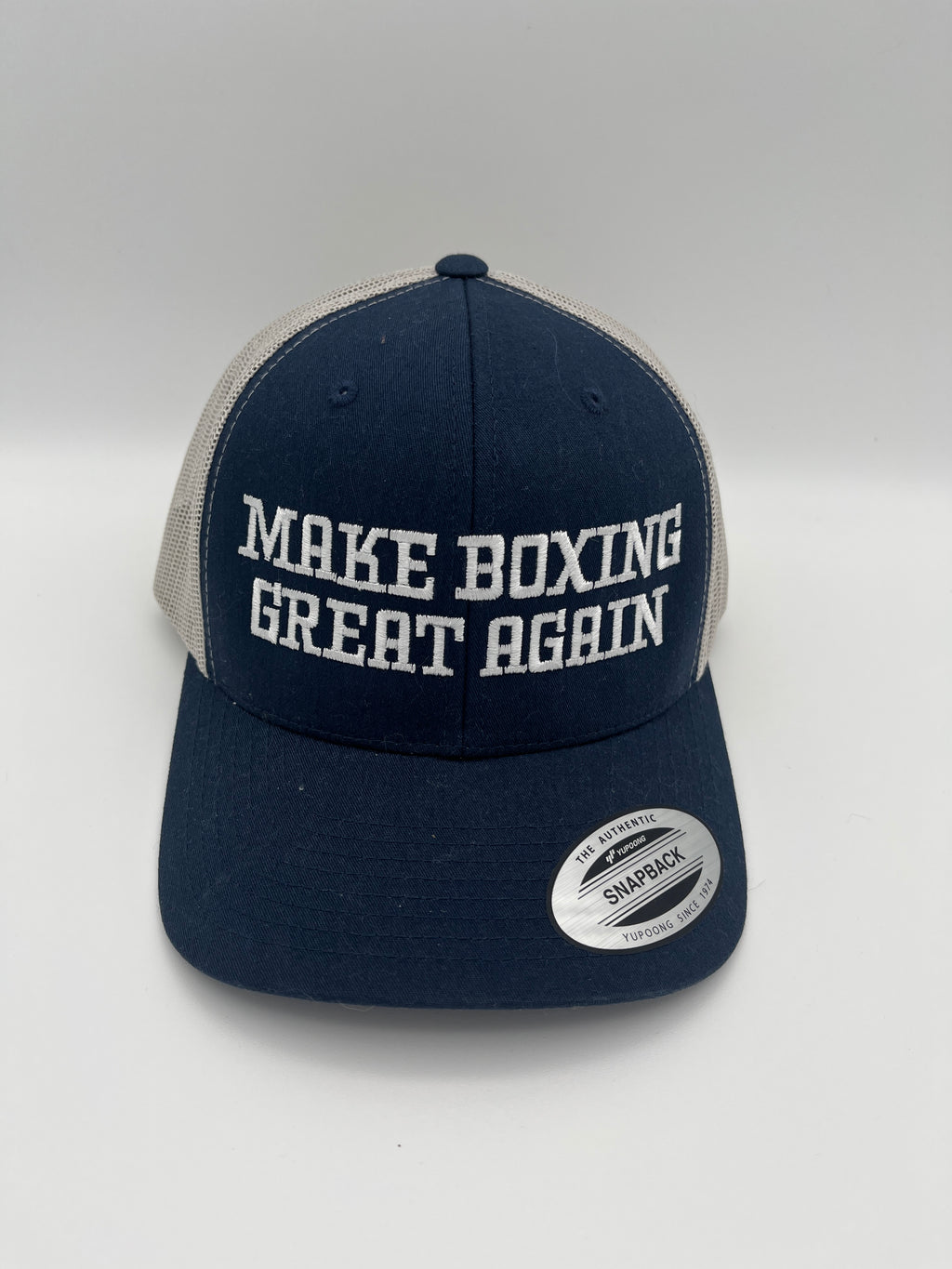Boxing slogan embroidered adjustable trucker cap