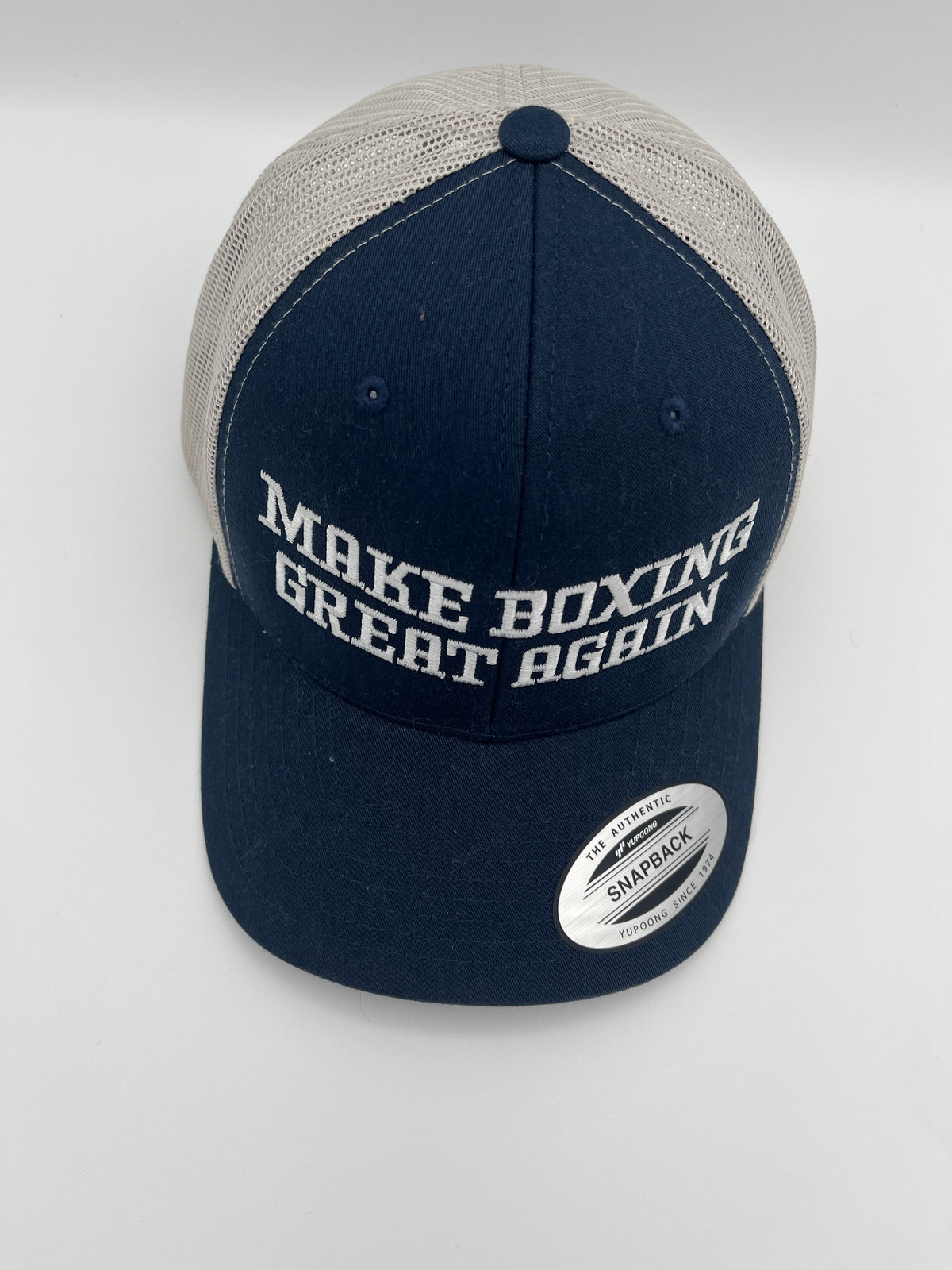 Boxing slogan embroidered adjustable trucker cap - alternate view