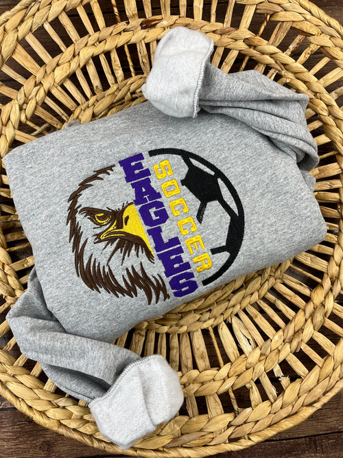 Custom embroidered soccer team sweatshirt for game day
