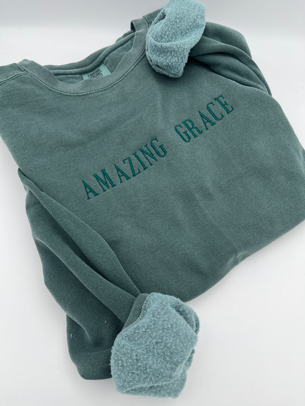 Amazing Grace embroidered hymn Christian sweatshirt