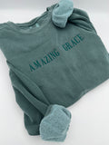 Amazing Grace embroidered hymn Christian sweatshirt