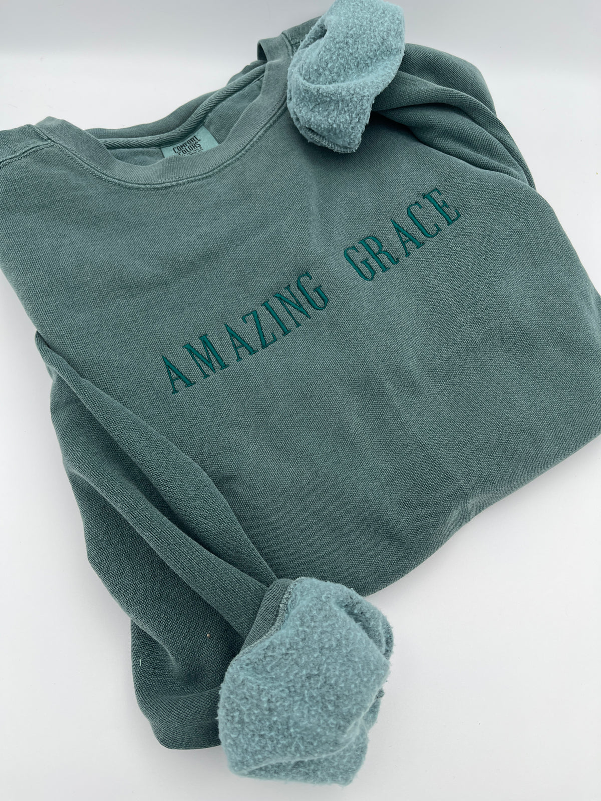 Amazing Grace embroidered hymn Christian sweatshirt