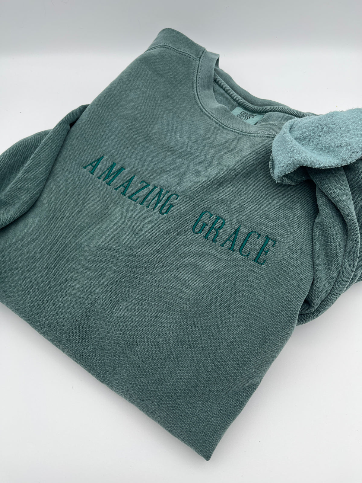 Amazing Grace embroidered hymn Christian sweatshirt - alternate view