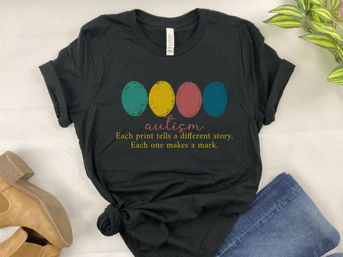 Autism awareness t-shirt with each print tells a different story design